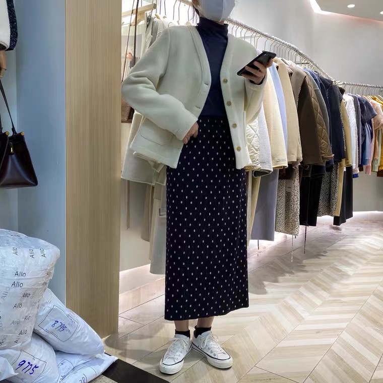 韩版冬季长裙细节图