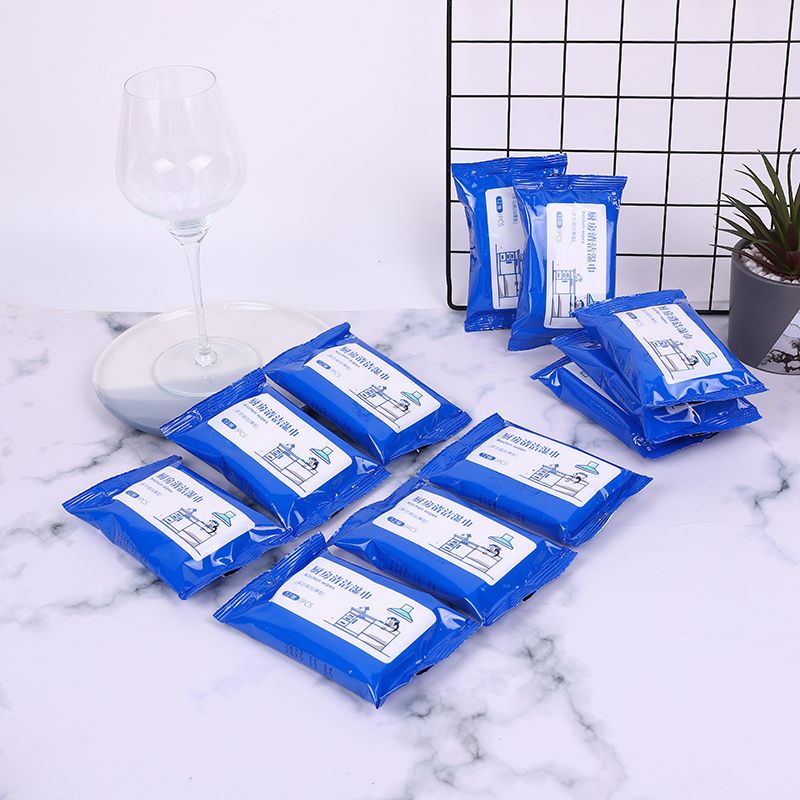 5 packs of kitchen wet wipes, 12 pieces per pack, degreasing and stain-removing household cleaning wet wipes, oiling paper, disposable kitchen paper. Take a photo and we will send you 5 packs Specification drawing