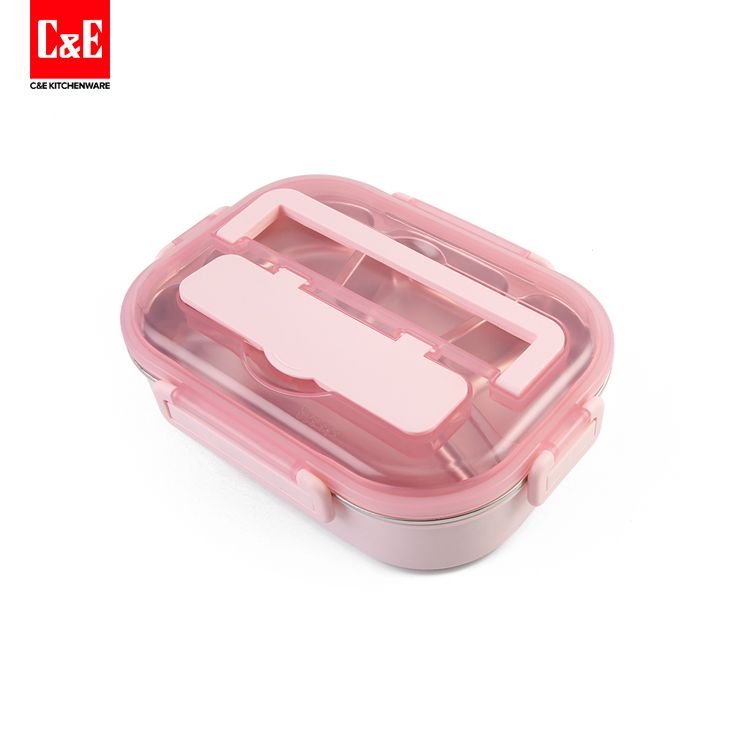 C&E 创艺厨具304不锈钢保温饭盒上班族小学生分隔型餐盒儿童便当盒分格餐盘 便当盒 饭盒 餐盒