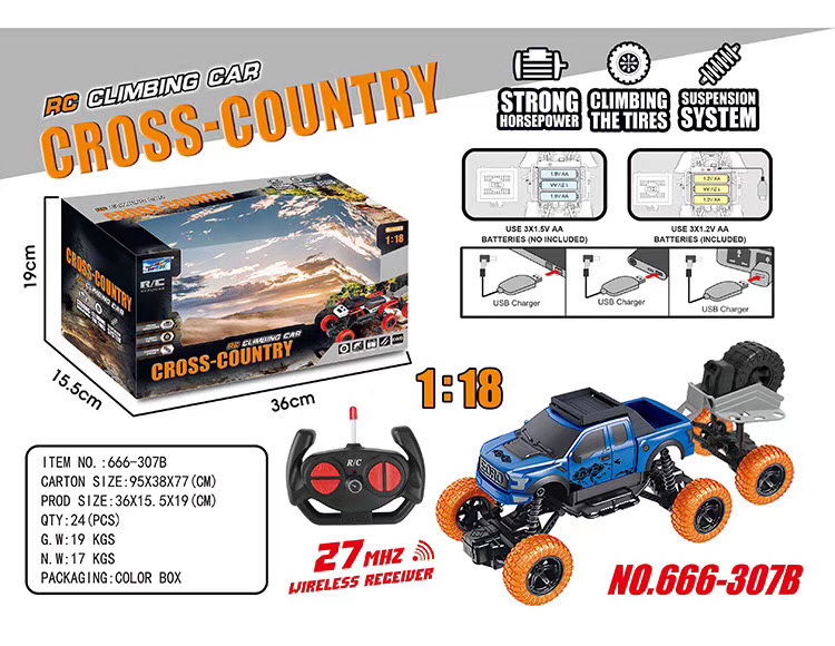 Six-drive remote control car with remote control with charging remote control car