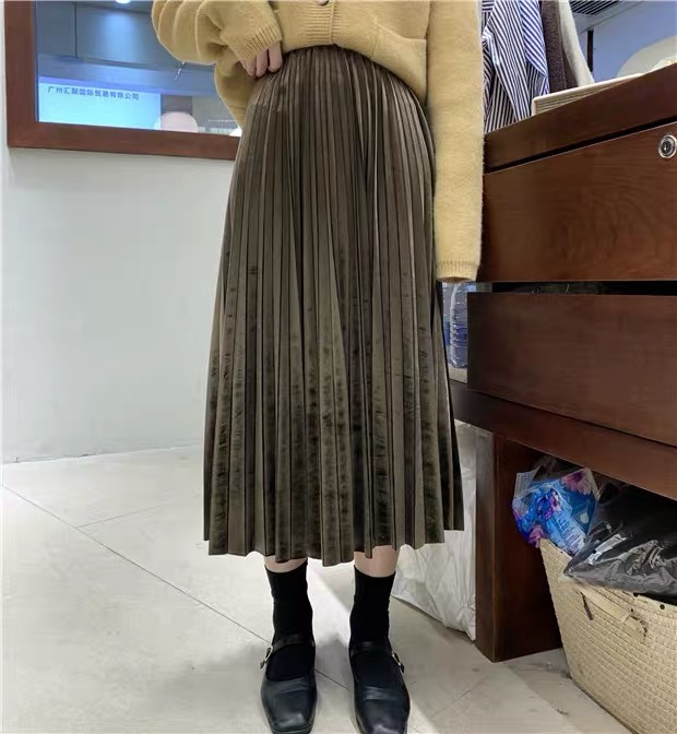 韩版灯芯绒长裙