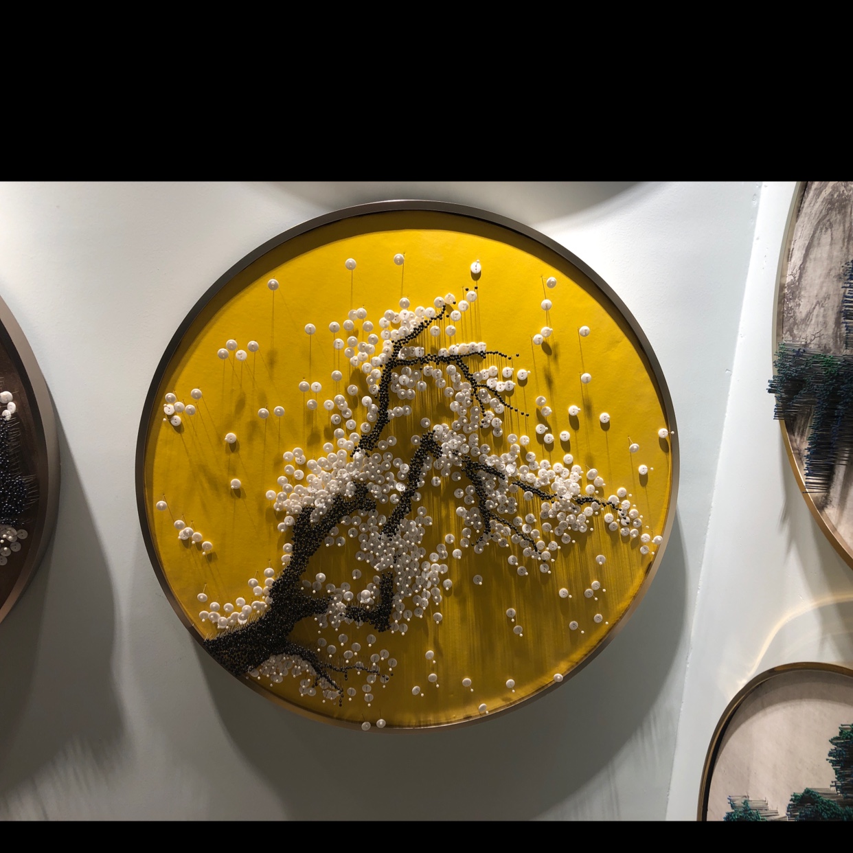 装饰画纽扣画细节图