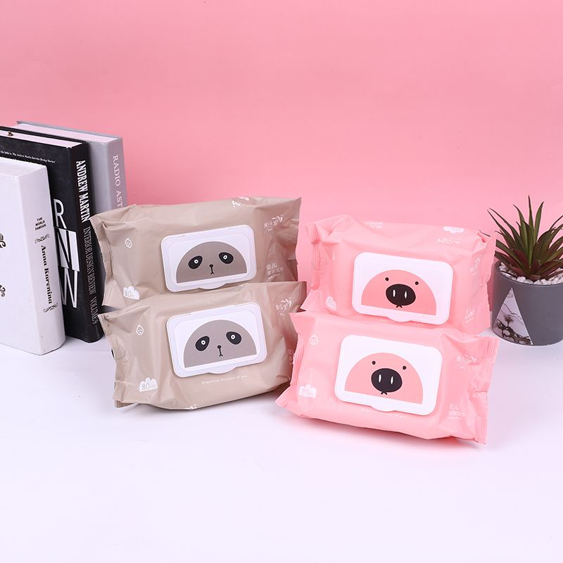 80P baby cotton soft towel, special dry tissue for babies, new pull-out face towel, dry and wet dual-purpose thick soft towel details Picture