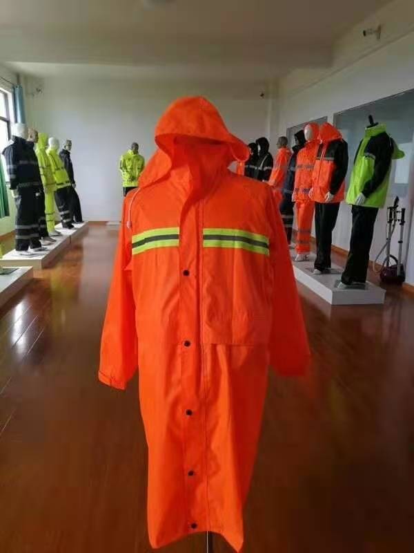 A God-Given Orange Reflective Strip Long Coat full figure