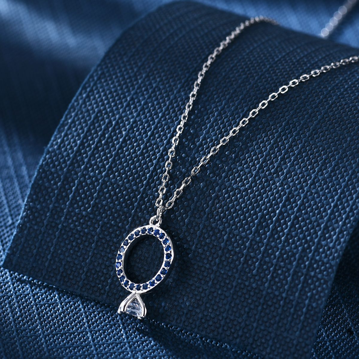 Anton Head Wolf S925 sterling silver Blue diamond women's necklace, free shipping for orders starting from one piece