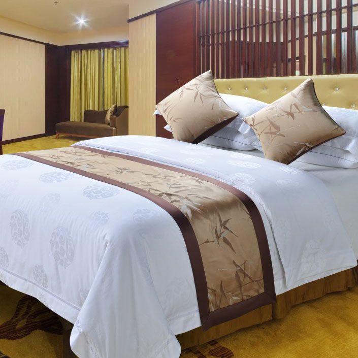 民宿酒店宾馆床尾巾酒店用品床上用品定制床盖批发产品图