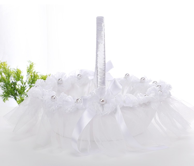 Factory direct sales of wedding flower baskets, flower boys scattering flowers, small flower baskets, bridesmaids' hand-held woven flower baskets, wholesale of wedding supplies detail image 4