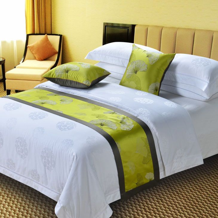 民宿酒店宾馆床尾巾酒店用品床上用品定制床盖批发细节图