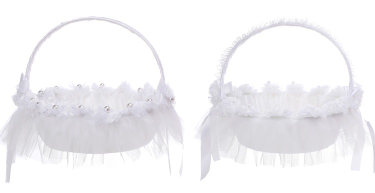 Factory direct sales of wedding flower baskets, flower boys scattering flowers, small flower baskets, bridesmaids' hand-held woven flower baskets, wholesale of wedding supplies detail image 1