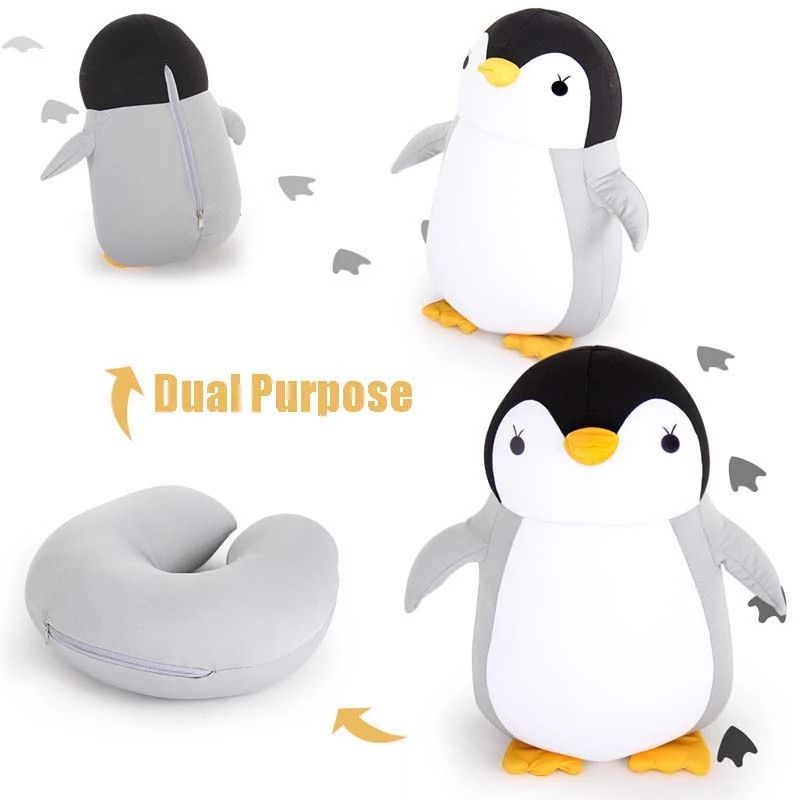 Deformable U-shape Neck Pillows Penguins Throw Pillow Neck Supporter Seat Cushion Headrest Office Nap Desktop Pad Nackenkissen thumbnail