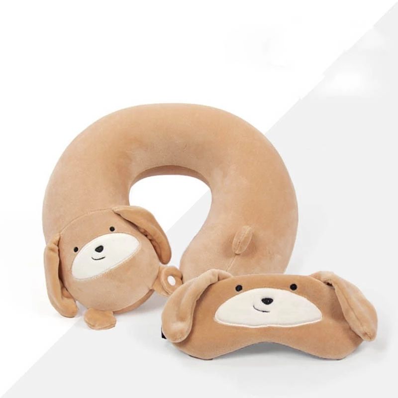2 In 1 U-Shape Neck Pillow Eye Mask Memory Foam Travel Pillows for Airplane Car Train Office Nap Headrest Waist Cushion almohada thumbnail