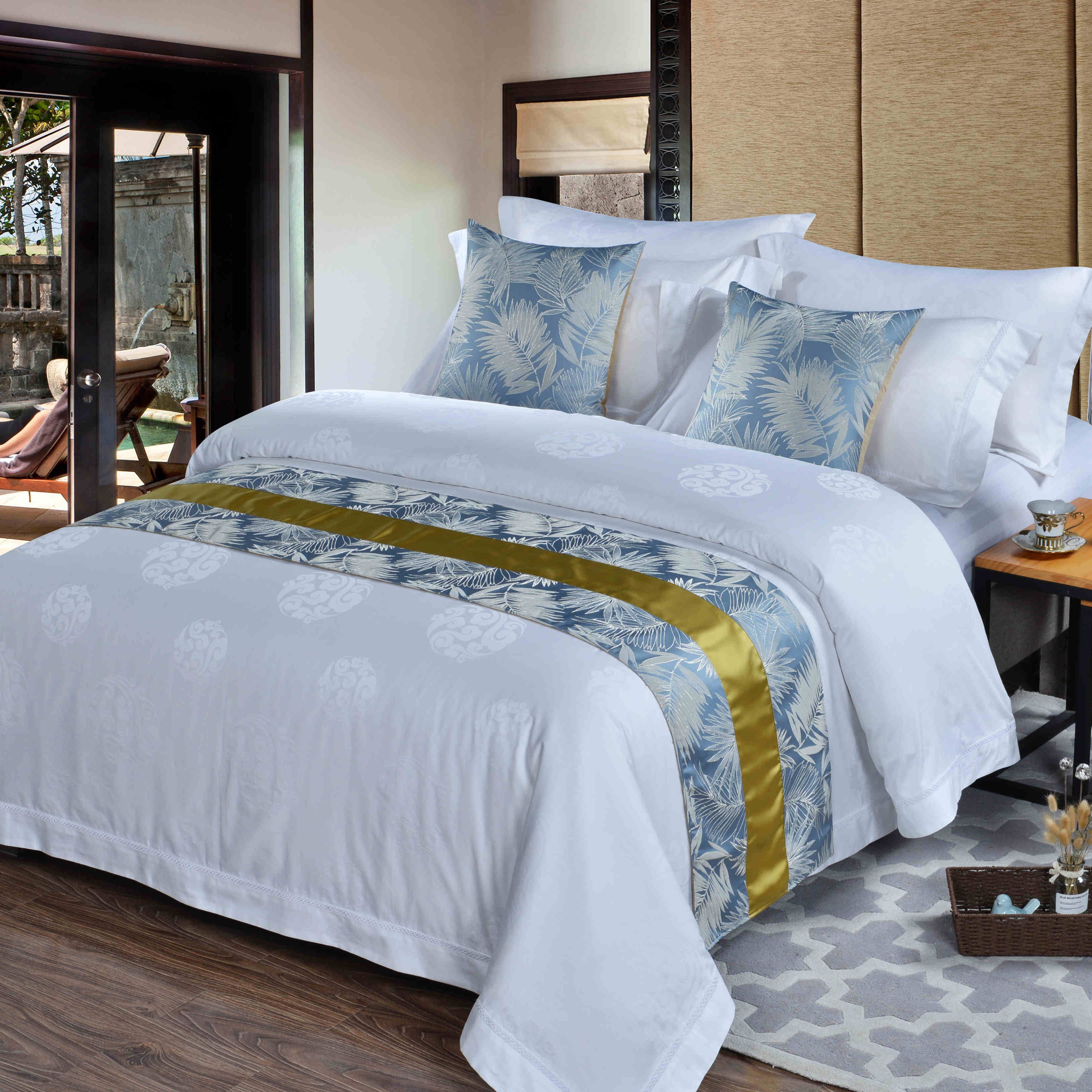 酒店宾馆民宿床尾巾酒店用品床上用品定制床盖床尾巾批发详情图3