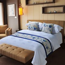民宿酒店宾馆床尾巾酒店用品床上用品定制床盖批发