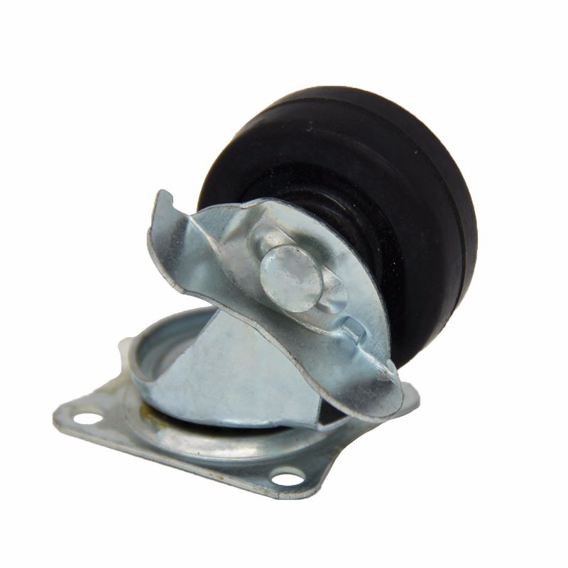 2.5-inch black rubber flat-bottomed side brake