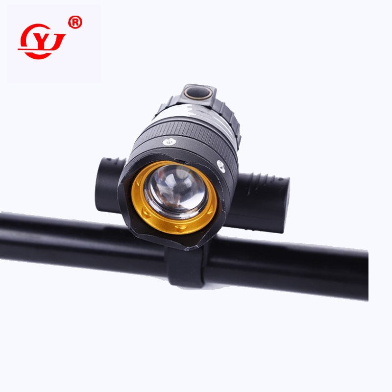 Wholesale of LED waterproof headlights for mountain bikes in stock. Factory direct sales of USB charging night riding warning lights detail image 3