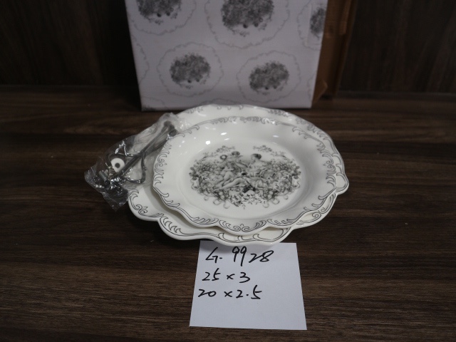 外贸正品陶瓷串盘 两层糕点盘 水果盘