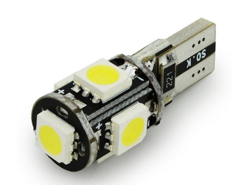 解码led车灯 W5W T10 5050 5SMD示宽灯 阅读灯 牌照灯 led灯泡