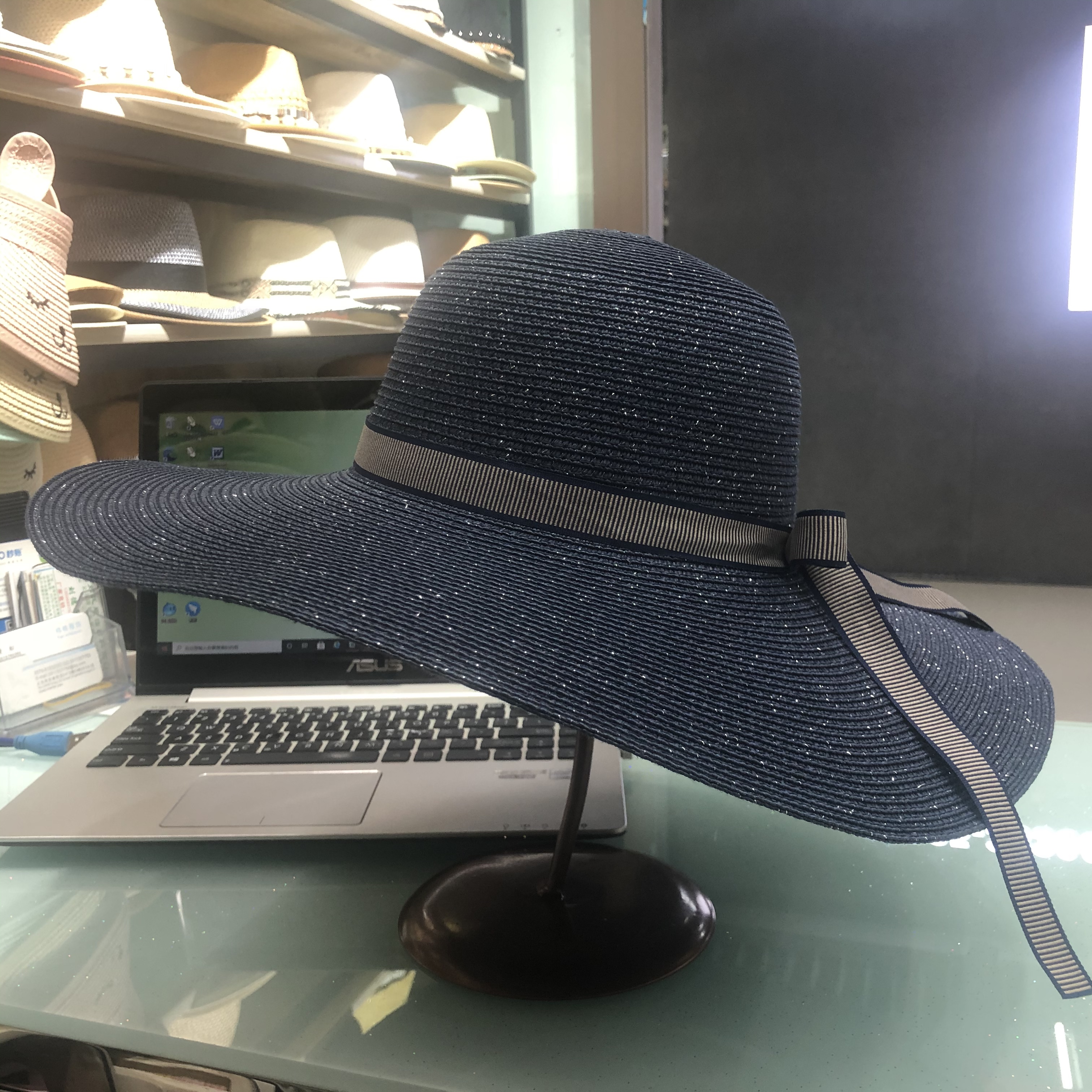 Straw Hat Women's Summer Korean Version Sun Protection Beach Big Eave Hat Specification drawing