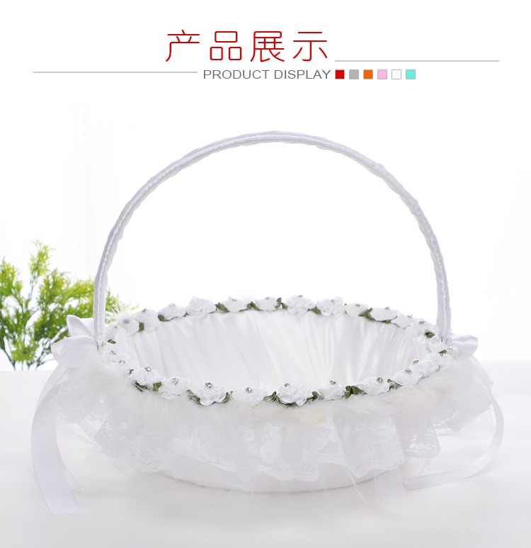 Wholesale of new Western-style small flower baskets, various creative small hand-held flower-scattering flower baskets, flower boy flower baskets, and wedding supplies detail image 12