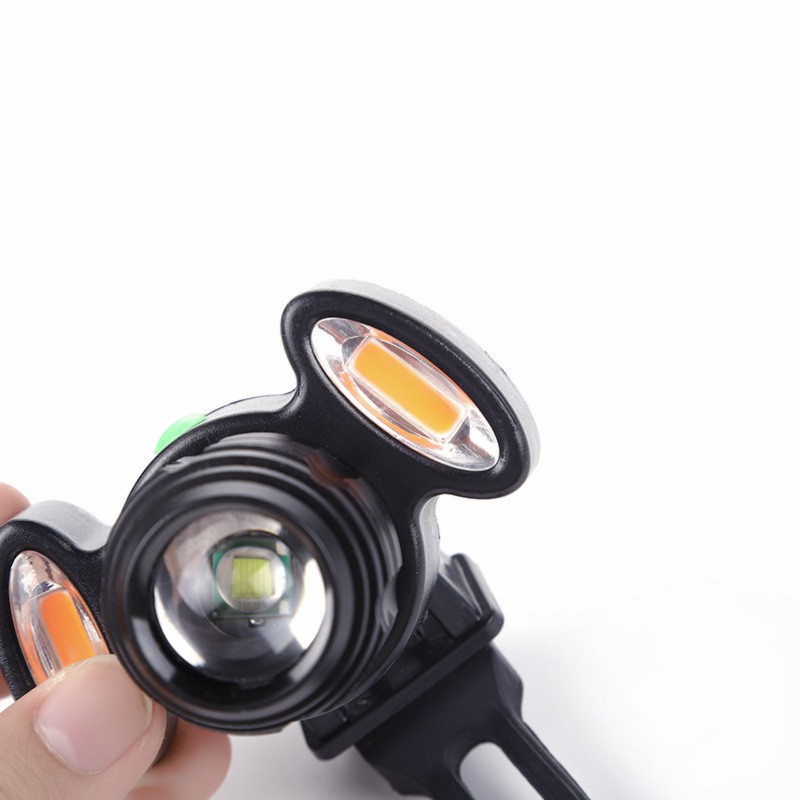 Factory direct sales of new mountain bike LED waterproof headlights, USB charging night riding warning lights wholesale detail image 1