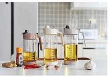 日本厨房玻璃油壶防漏油带刻度大号装油瓶家用醋壶创意酱油瓶醋瓶580ML