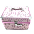 彩色铝条钢包角铝合金化妆箱手提双层便携收纳箱盒专业带锁