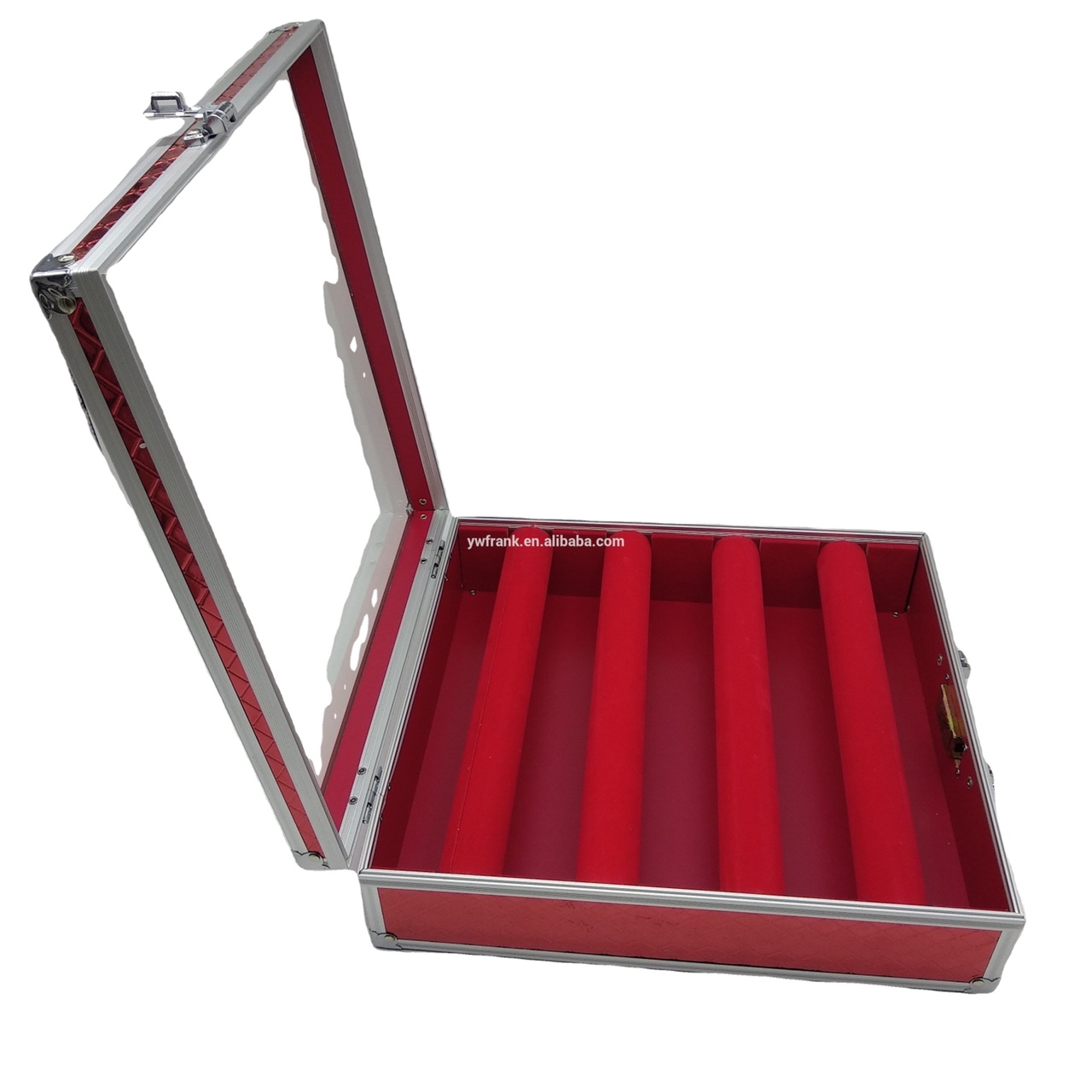 大号手镯箱铝合金化妆箱手提便携收纳箱盒专业带锁加图