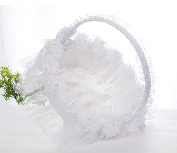 Factory direct sales of wedding flower baskets, flower boys scattering flowers, small flower baskets, bridesmaids' hand-held woven flower baskets, wholesale of wedding supplies detail image 14