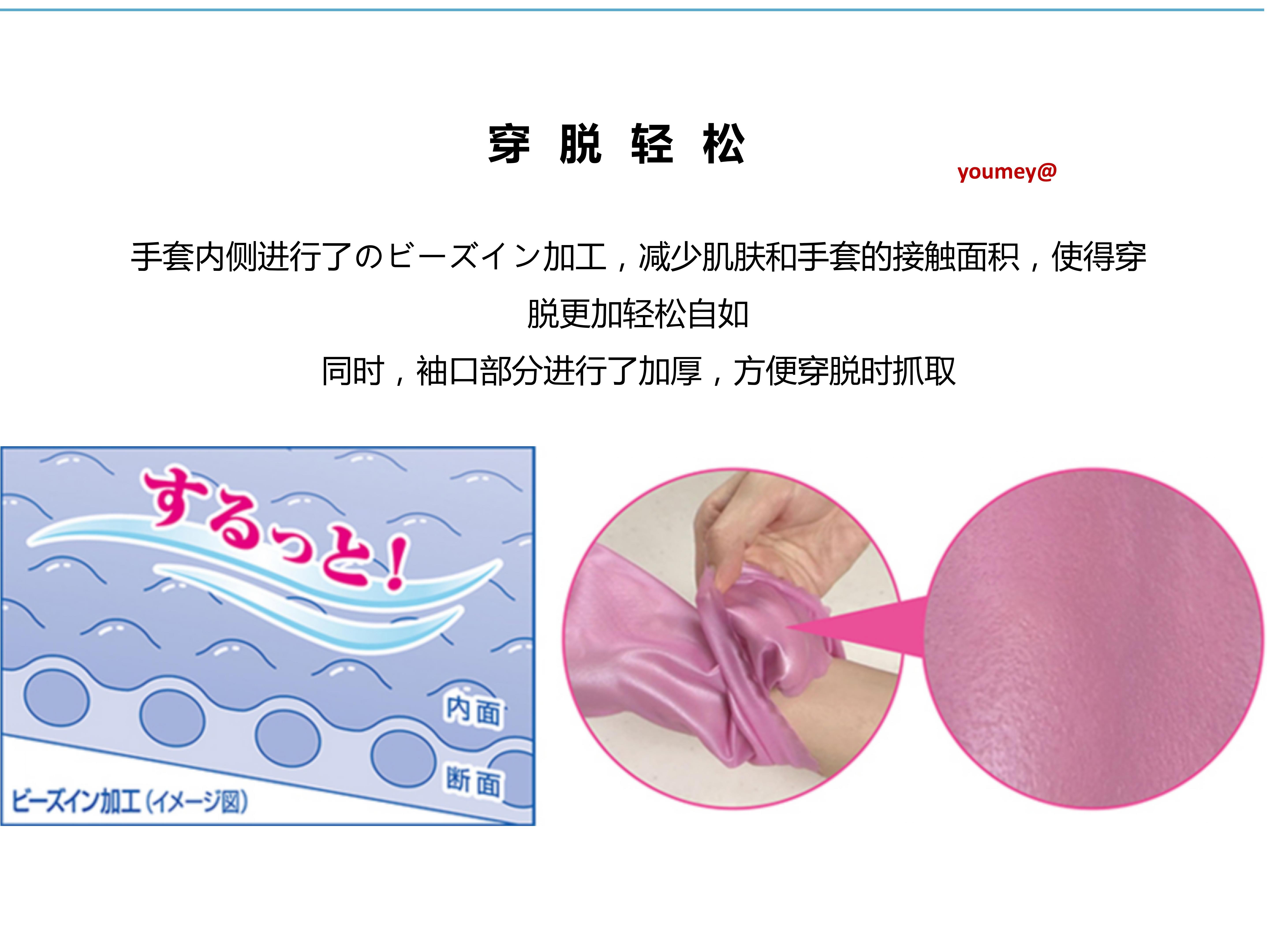 日本进口SHOWR家务手套家用橡胶手套家务清洁手套薄型洗碗手套 L码蓝色详情图4