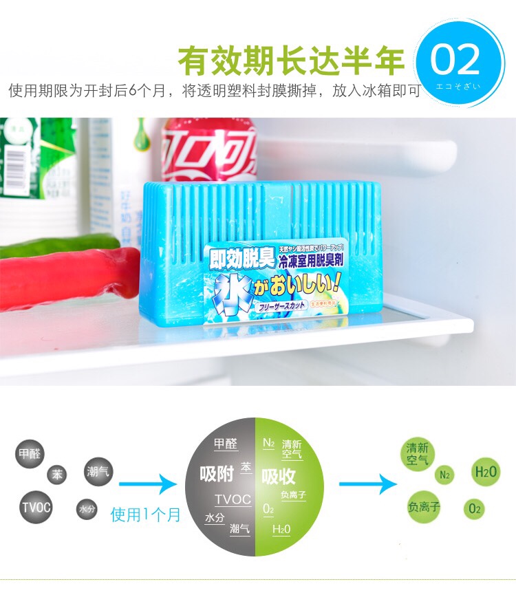 日本冰箱除味剂活性炭除臭剂消臭剂清新去除异味清洁竹炭包详情图6