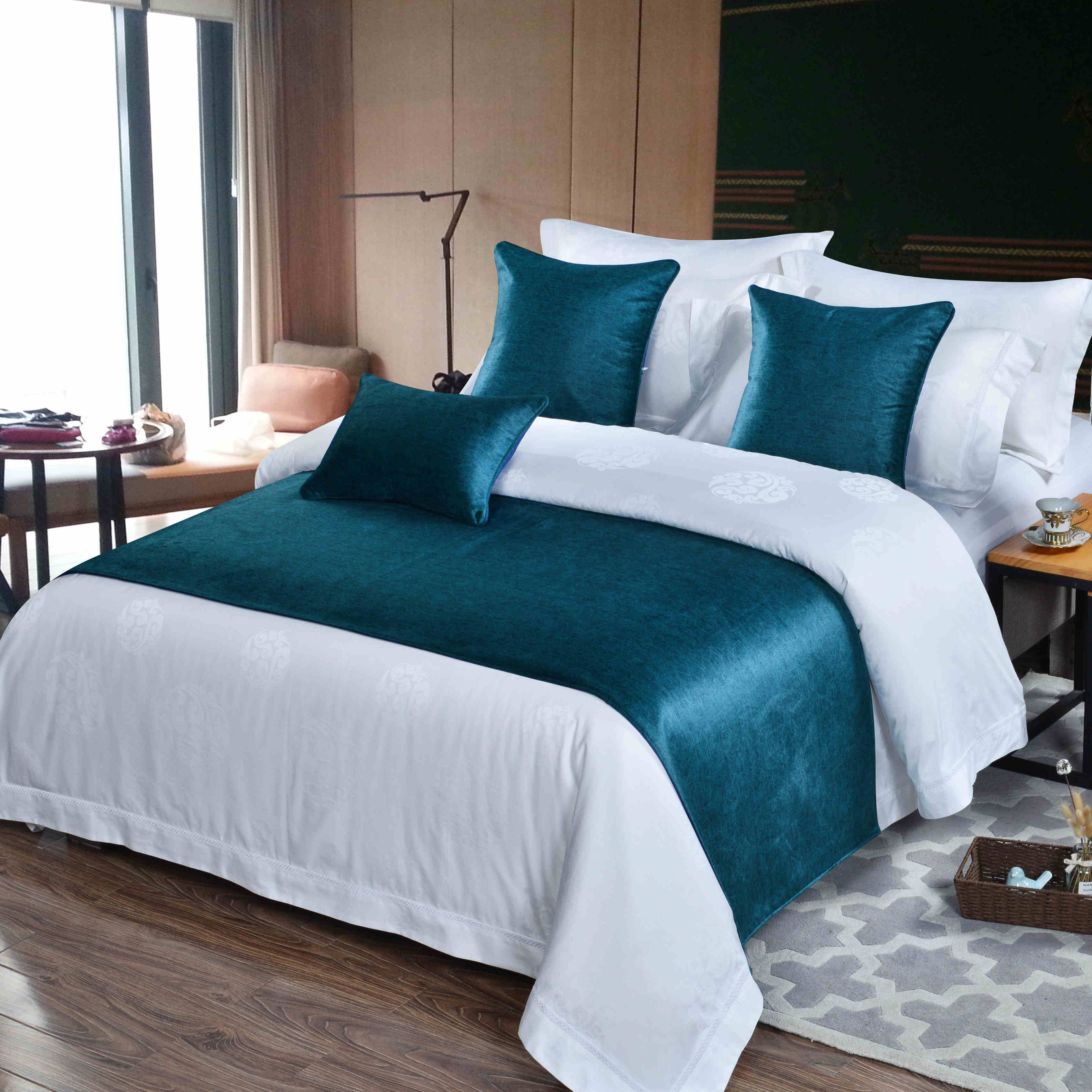 酒店宾馆民宿床尾巾酒店用品床上用品定制床盖批发详情图2