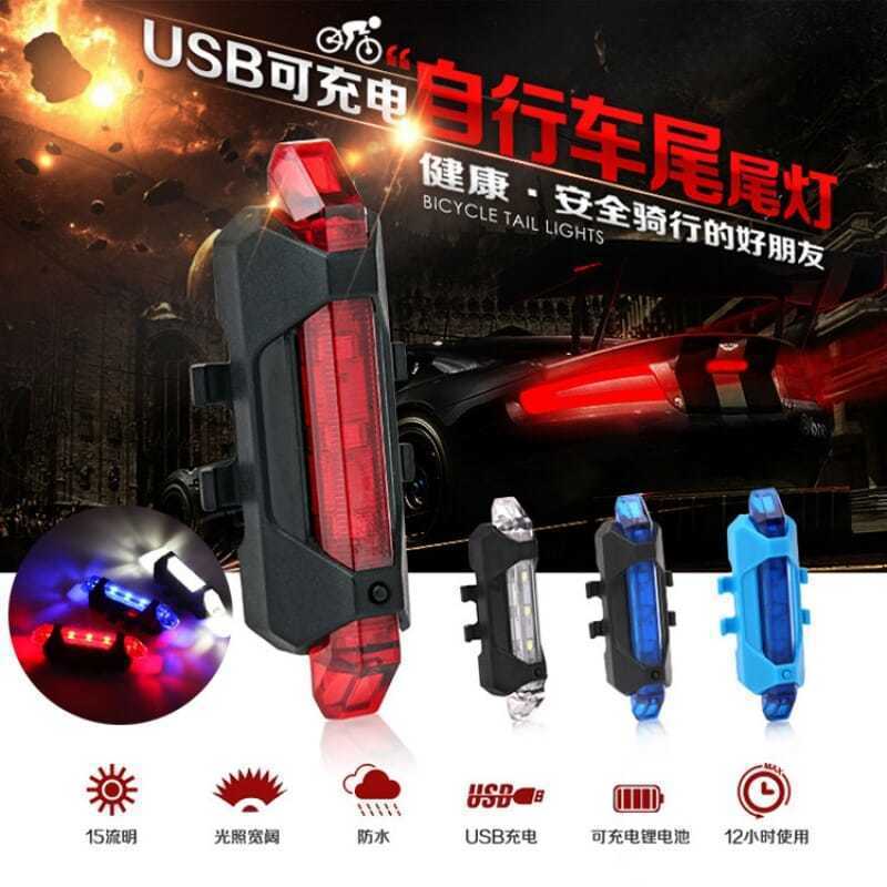 Wholesale USB charging night riding warning lights, mountain bike LED waterproof headlights, warning lights