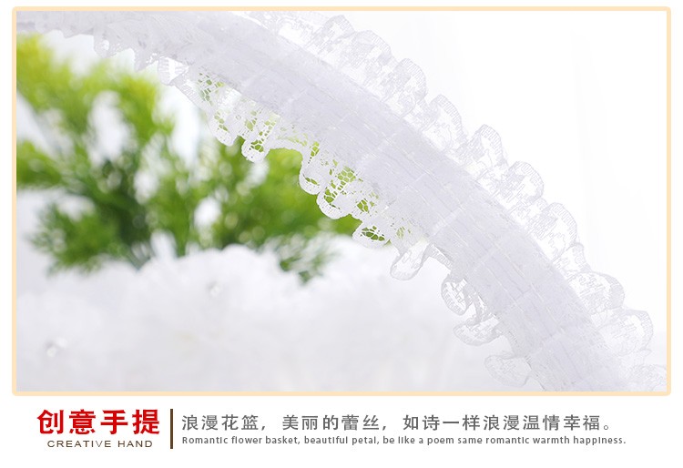 Factory direct sales of wedding flower baskets, flower boys scattering flowers, small flower baskets, bridesmaids' hand-held woven flower baskets, wholesale of wedding supplies detail image 9