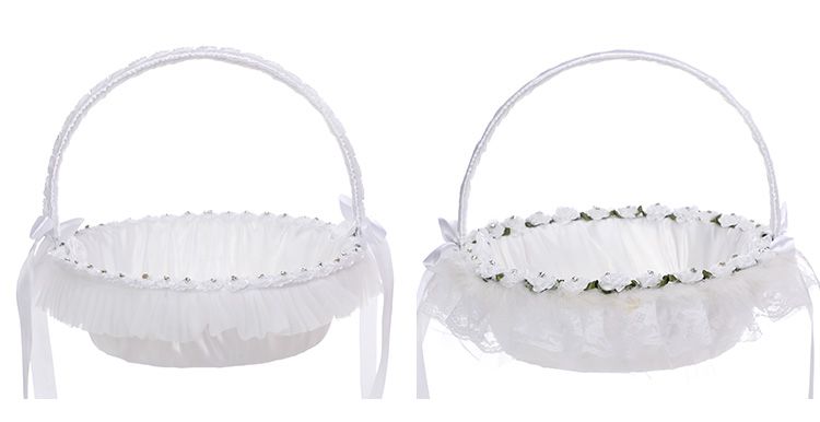 Wholesale of new Western-style small flower baskets, various creative small hand-held flower-scattering flower baskets, flower boy flower baskets, and wedding supplies Specification image