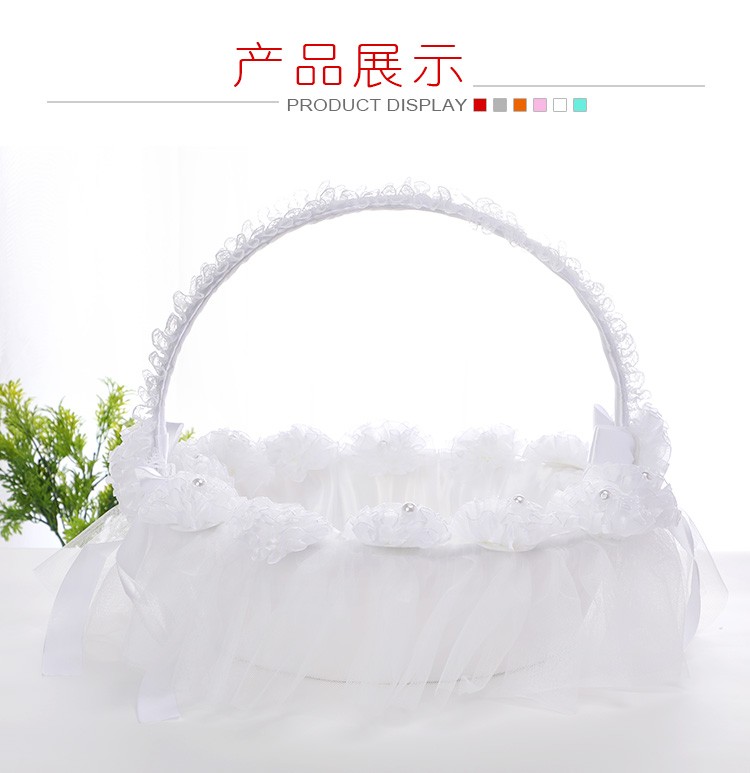 Factory direct sales of wedding flower baskets, flower boys scattering flowers, small flower baskets, bridesmaids' hand-held woven flower baskets, wholesale of wedding supplies detail image 11