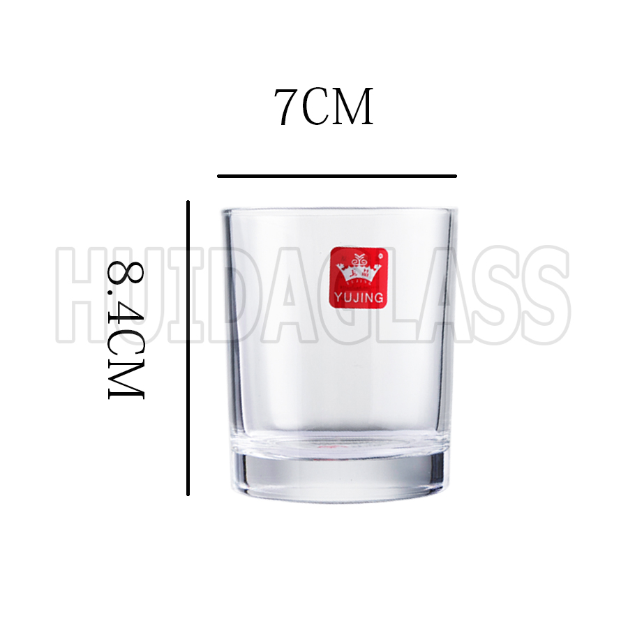 Yiwu Good Goods Huida Glass High Quality Ultra White Glass 200Ml Flat Glass Milk Cup Beer Cup Liquor Cup Juice Cup Drink Cup Yja1508