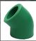 45°度斜弯/塑料热熔弯头/绿色/PPR水管配件/接头/水暖管件白底实物图