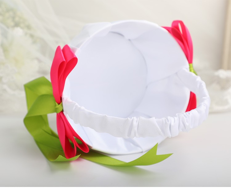 New European and American small flower baskets for wedding, flower girls scattering flowers, white hand-held small flower baskets, wedding supplies wholesale detail image 1