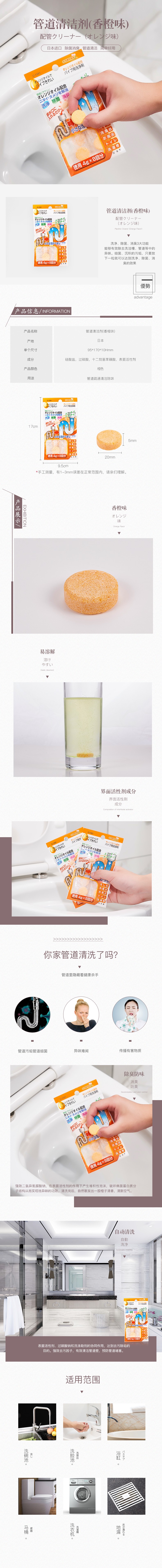 sanada日本管道清洁剂（橘子味）8枚装详情图1