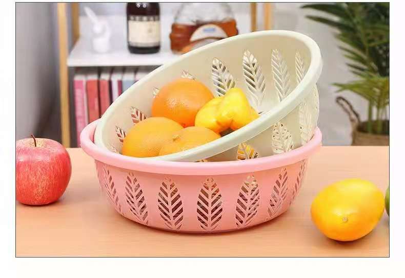0083家用洗菜篮水果清洗盆沥水篮塑料筛子镂空菜筛大中小号筛子详情图3