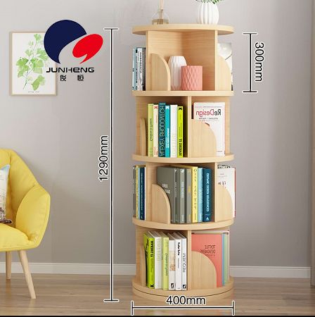 Rotating bookshelf, 360-degree floor-standing, simple children's and baby storage, picture book shelving, home simple student bookcase, five-layer new circular rotating bookshelf ZX-1358, 40CM Specification image