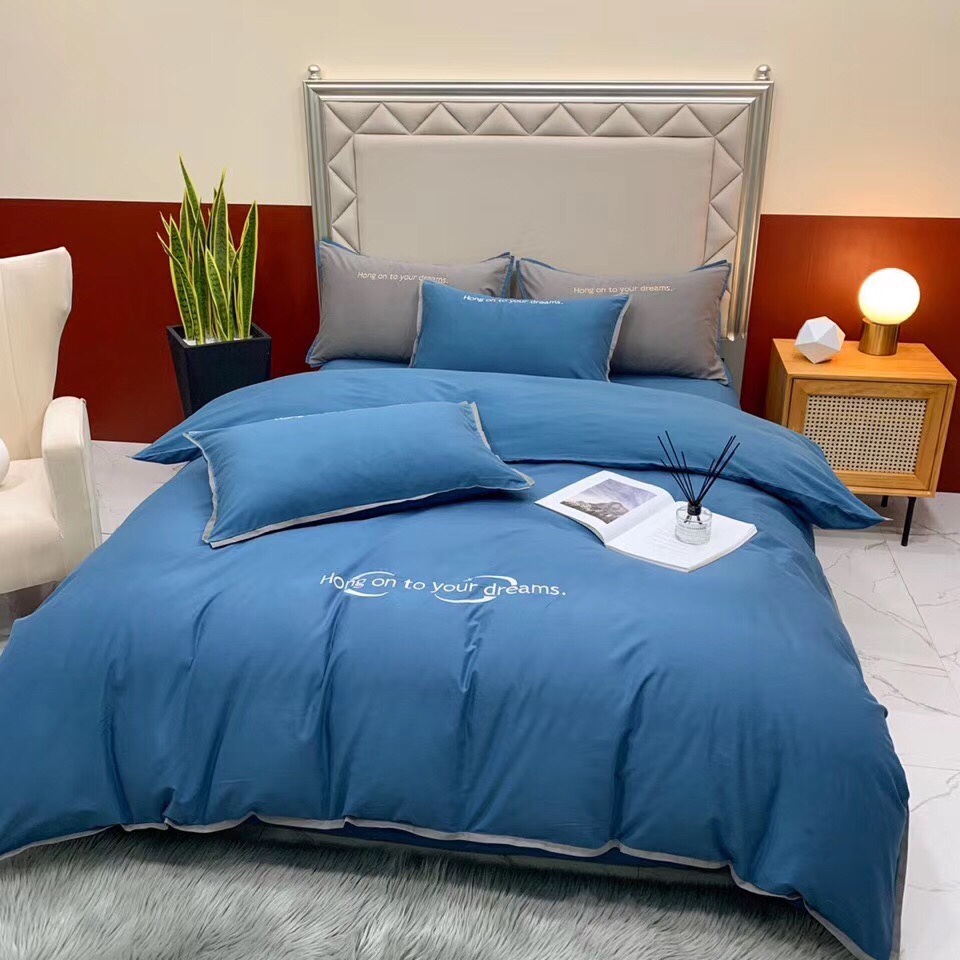 80 doble cara nublado boutique bordado conjunto de cuatro piezas ropa de cama textiles para el hogar edredón Specification image