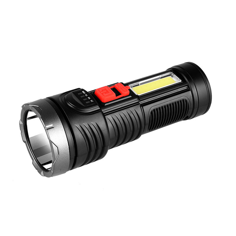 跨境专供新品USB充电带侧灯强光手电筒产品图