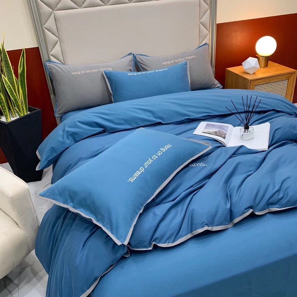 80 doble cara nublado boutique bordado conjunto de cuatro piezas ropa de cama textiles para el hogar edredón undefined