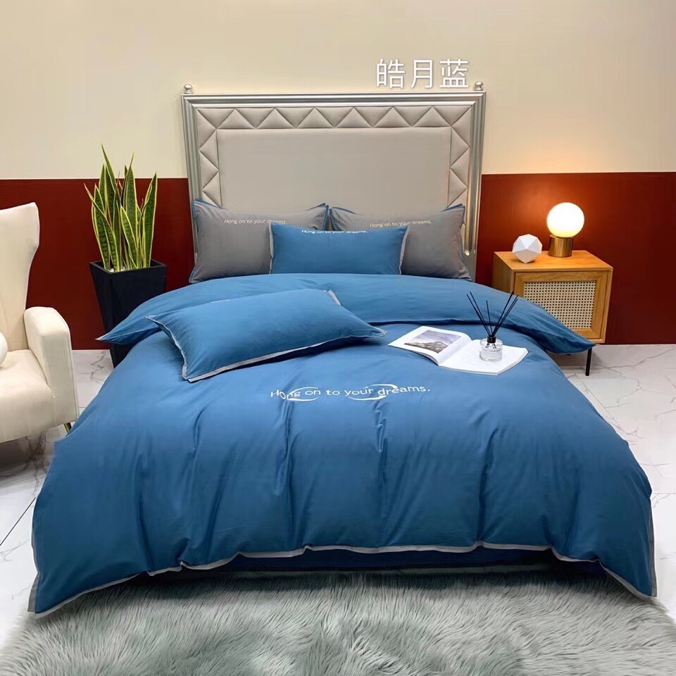 80 doble cara nublado boutique bordado conjunto de cuatro piezas ropa de cama textiles para el hogar edredón