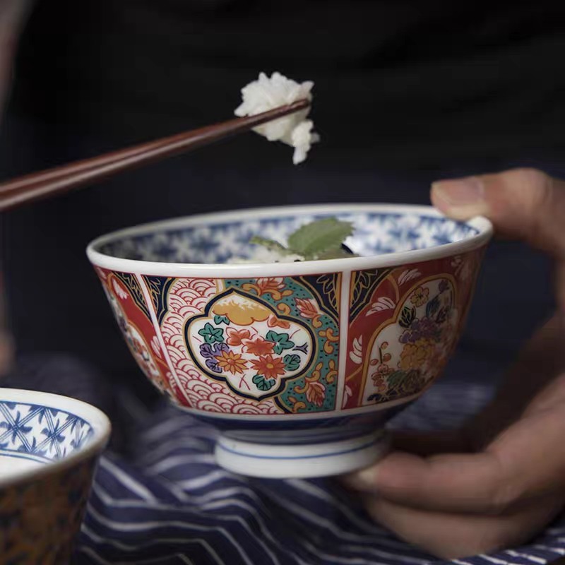 日本陶瓷米饭碗家用日式和风复古餐具创意不烫手吃饭碗详情图3