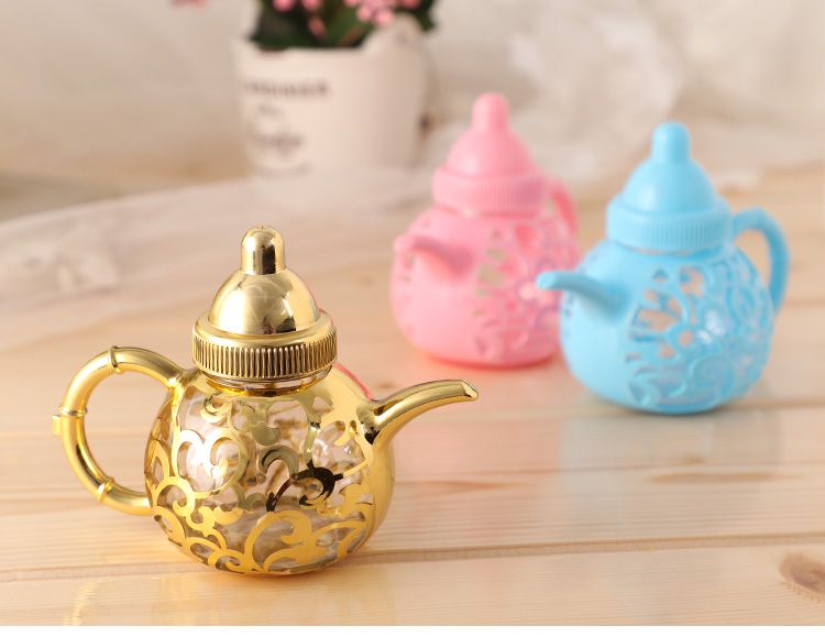Teapot-shaped candy box, electroplated gold plastic wedding candy box, best-selling candy box on AliExpress Application Scenario