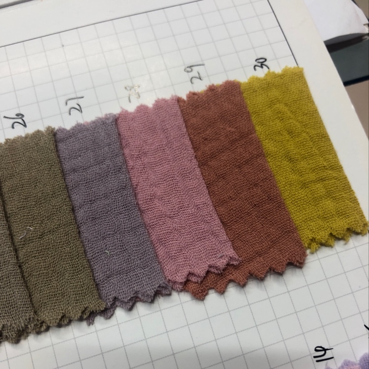 双层皱纱布全棉婴儿服饰面料厂家直销当季新品