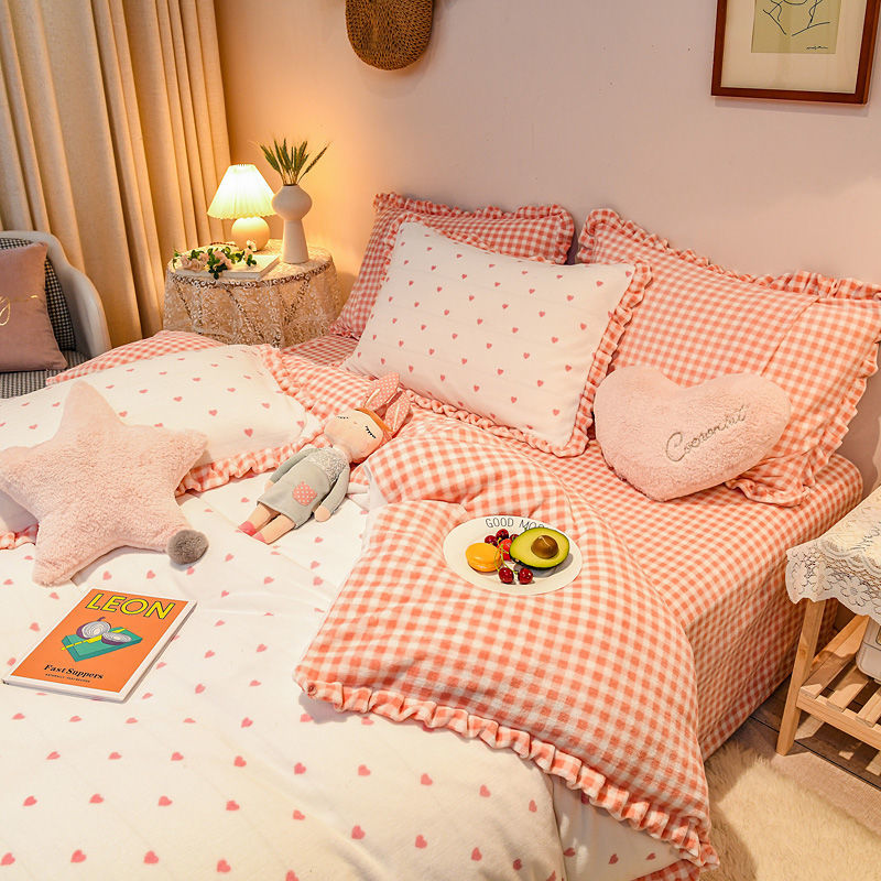 Coral Velvet, Flannel and Milk Velvet Winter Warm Four-piece Set ②2021 New Style
