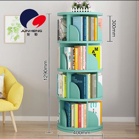 Rotating bookshelf, 360-degree floor-standing, simple children's and baby storage, picture book shelving, home simple student bookcase, five-layer new circular rotating bookshelf ZX-1358, 40CM details Picture